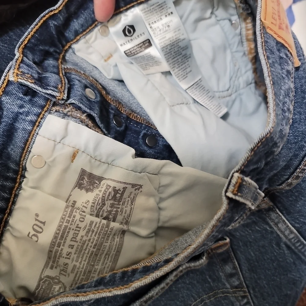 Levi's 501 Button Fly Cutoff Denim Jean Shorts 29 Dark Wash